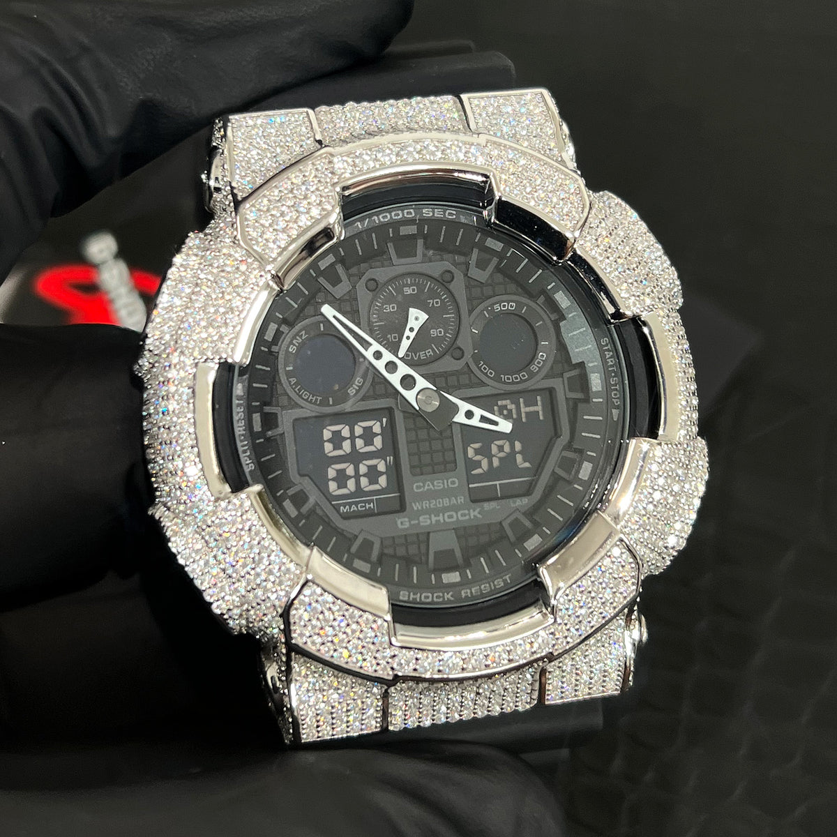 Iced out discount casio calculator watch