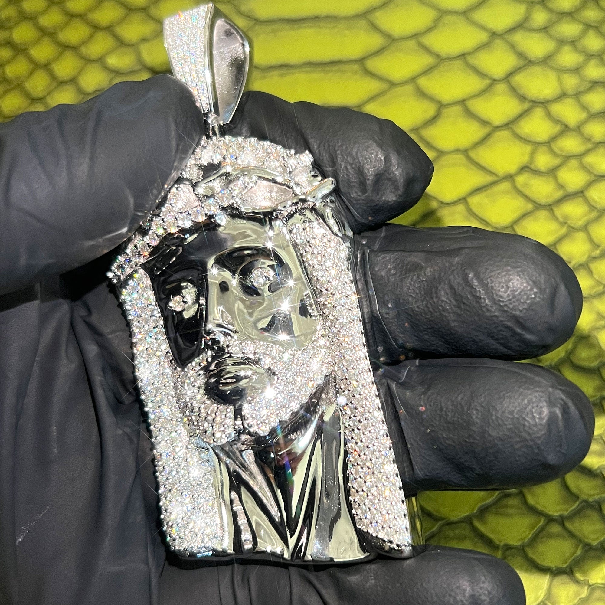 Real 925 Sterling Silver MOISSANITE Jesus Piece Iced Pendant Pass Diamond  Tester