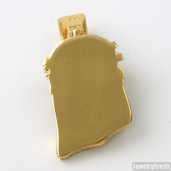Canary Iced Out Solid Back Micro Jesus Piece – JewelryFresh