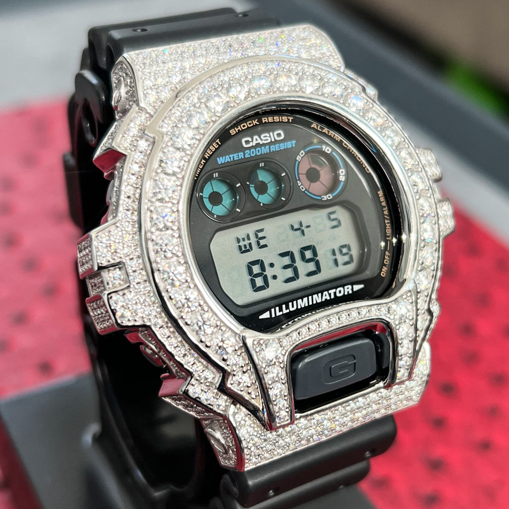 Casio G-Shock/G Shock 6900 White Lab Simulate Diamond White G/P Watch Bezel  Men